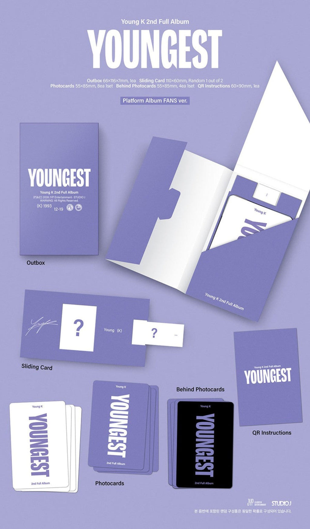 (Pre Order) Day6 Young K - Youngest: FANs Album Ver. - KPop Idol