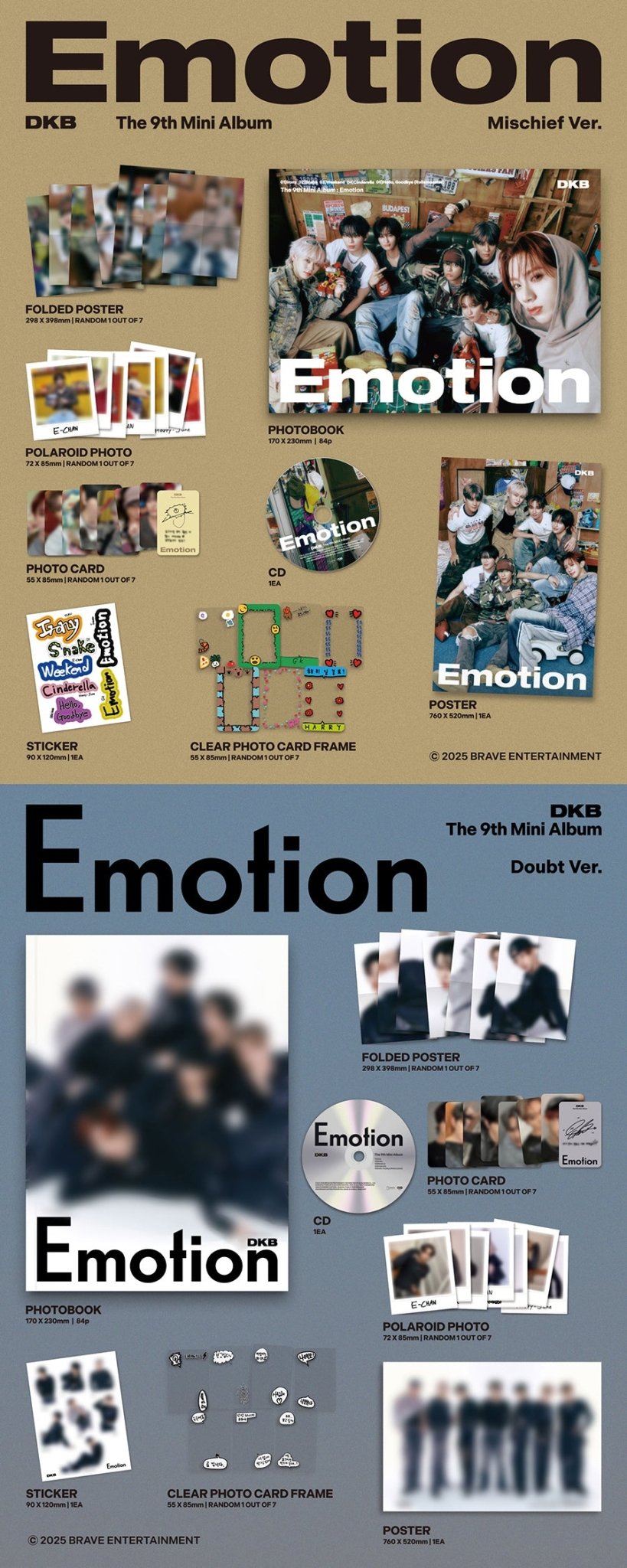 (Pre Order) DKB - Emotion (random cover) - KPop Idol