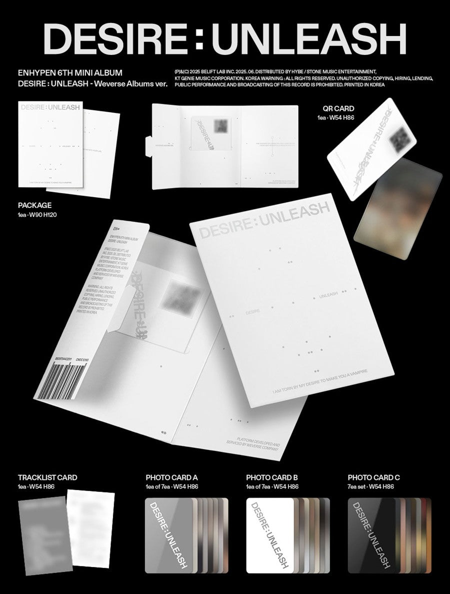(Pre Order) Enhypen - Desire: Unleash Weverse Album with Weverse POB - KPop Idol