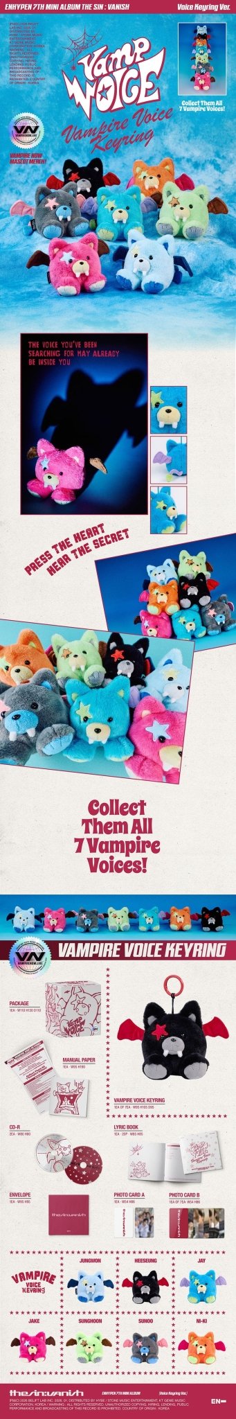 (Pre Order) Enhypen - The Sin: Vanish Voice Keyring Version - KPop Idol