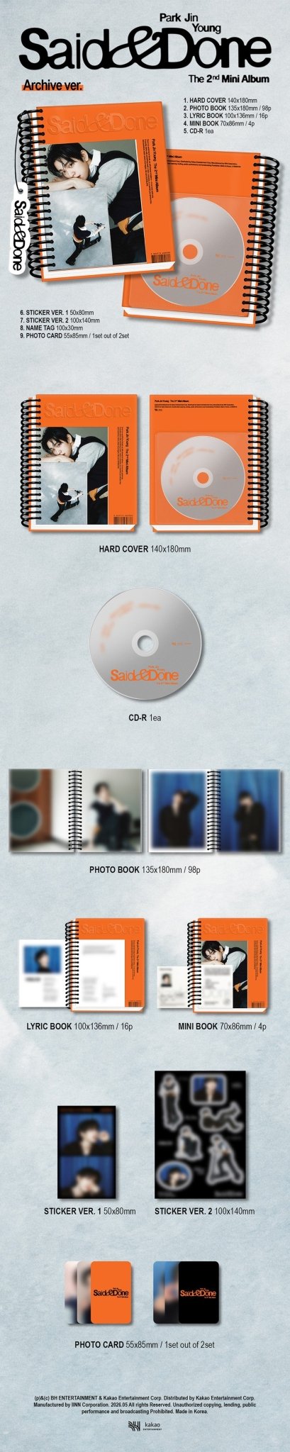(Pre Order) GOT7 Park Jinyoung - Said & Done: Archive Ver. - KPop Idol