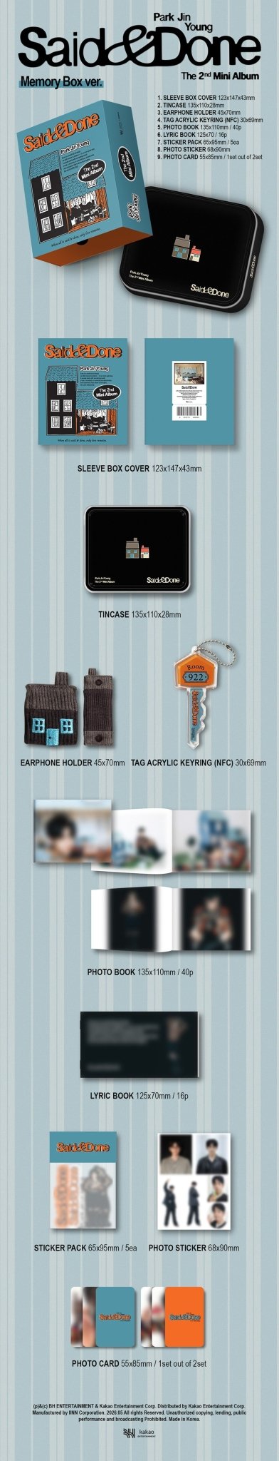 (Pre Order) GOT7 Park Jinyoung - Said & Done: Memory Box Ver. - KPop Idol