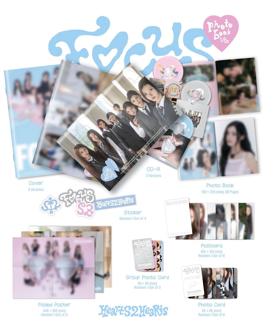 (Pre Order) Hearts2Hearts - Focus Photobook Version - KPop Idol