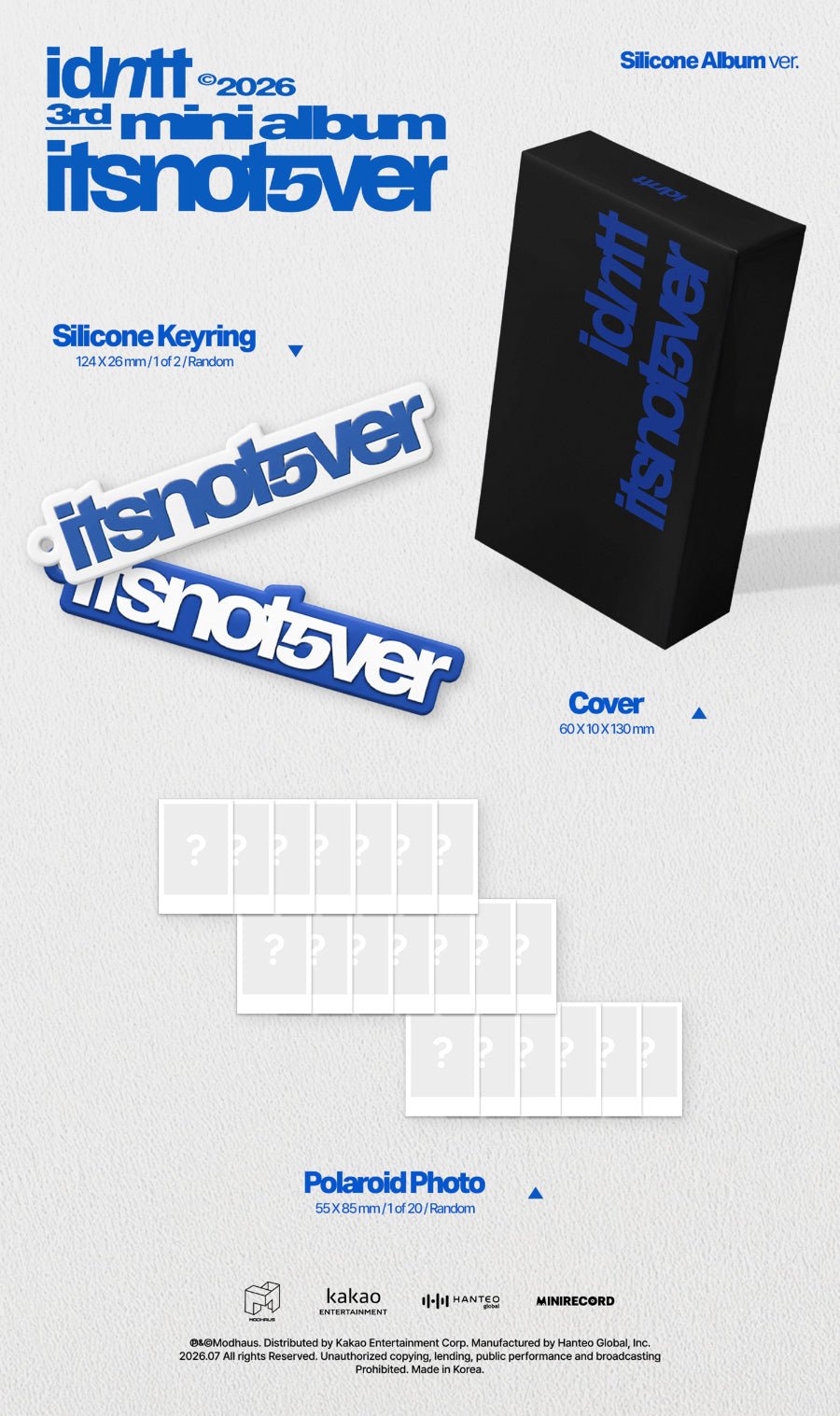 (Pre Order) idntt - itsnotover: Silicone Album - KPop Idol