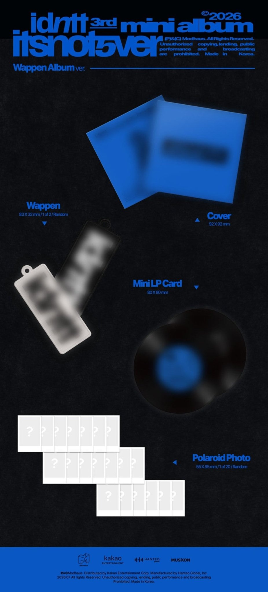 (Pre Order) idntt - itsnotover: Wappen Album - KPop Idol