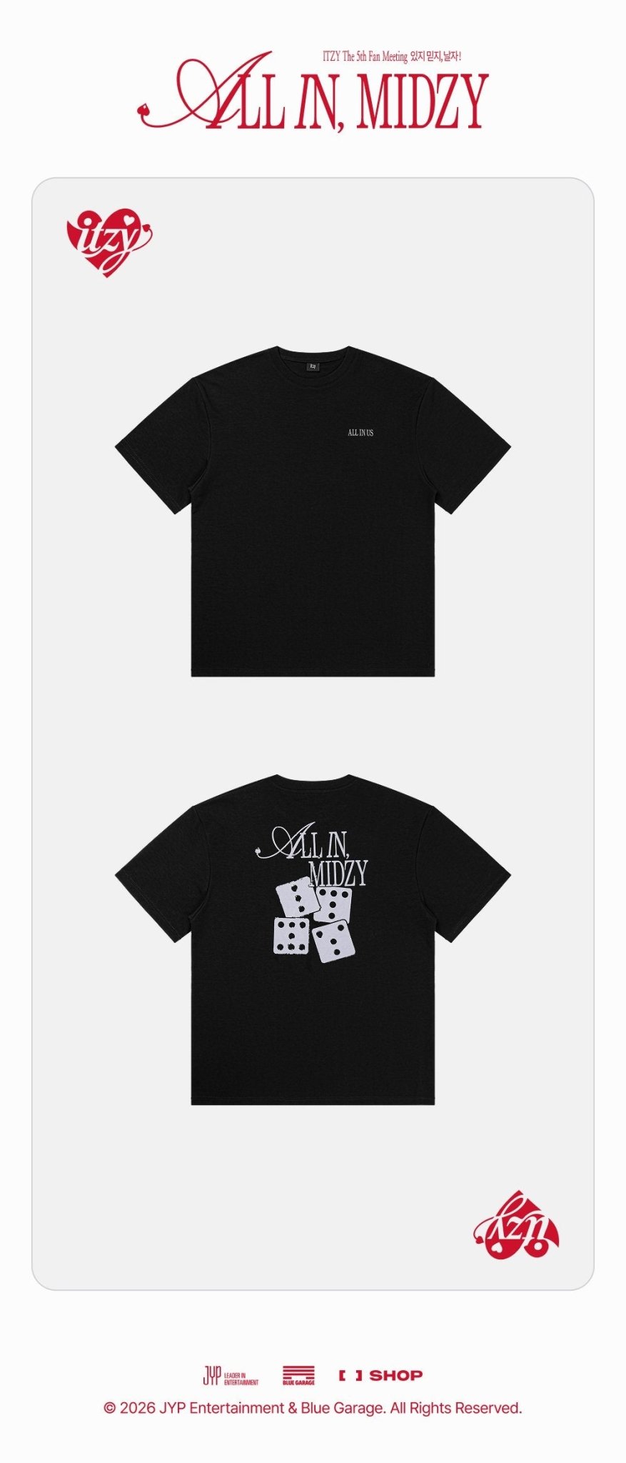 (Pre Order) ITZY - All In, Midzy Official MD: T-SHIRT - KPop Idol