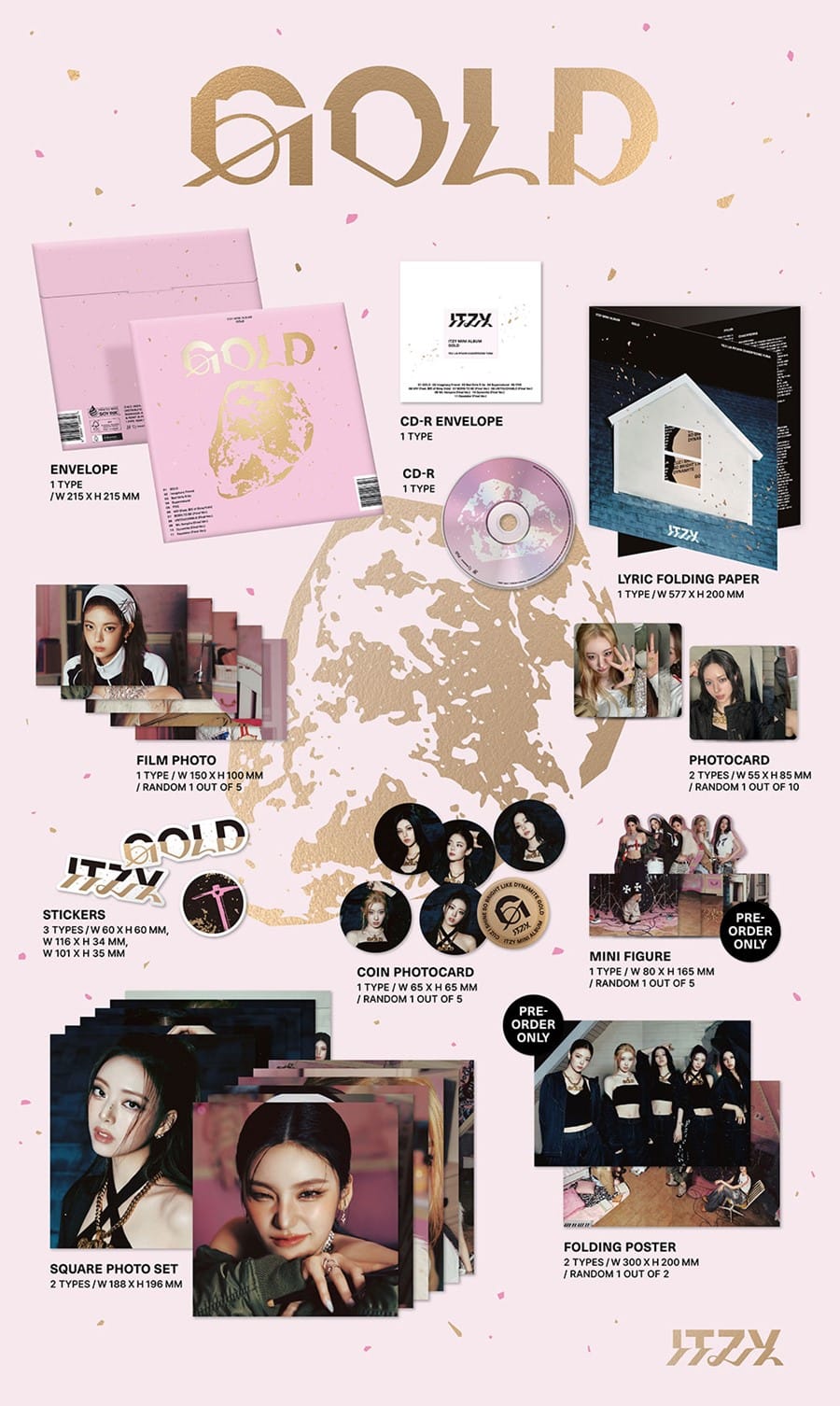 (Pre Order) Itzy - Gold - Gold Version Special Edition - KPop Idol