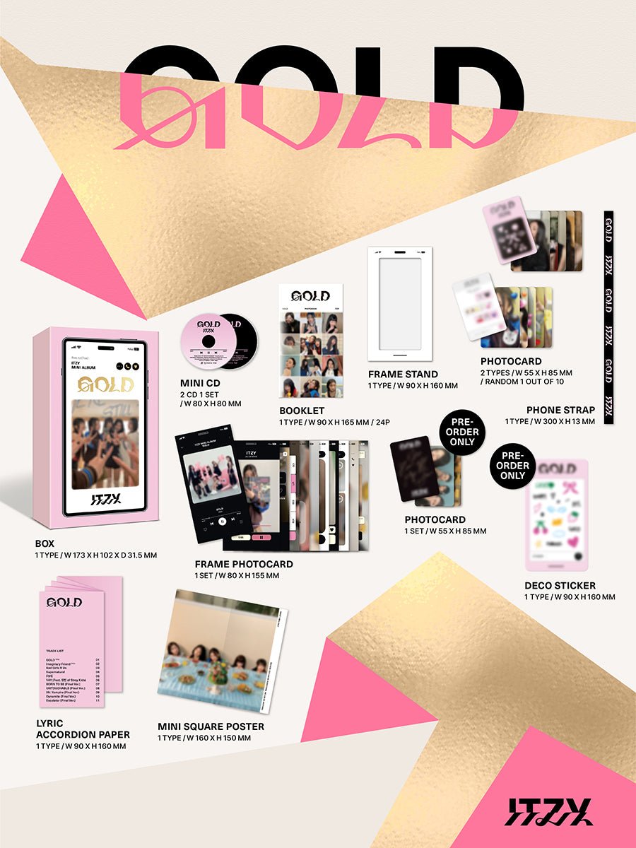 (Pre Order) Itzy - Gold Phone Box Ver (Limited) with Music Korea POB - KPop Idol