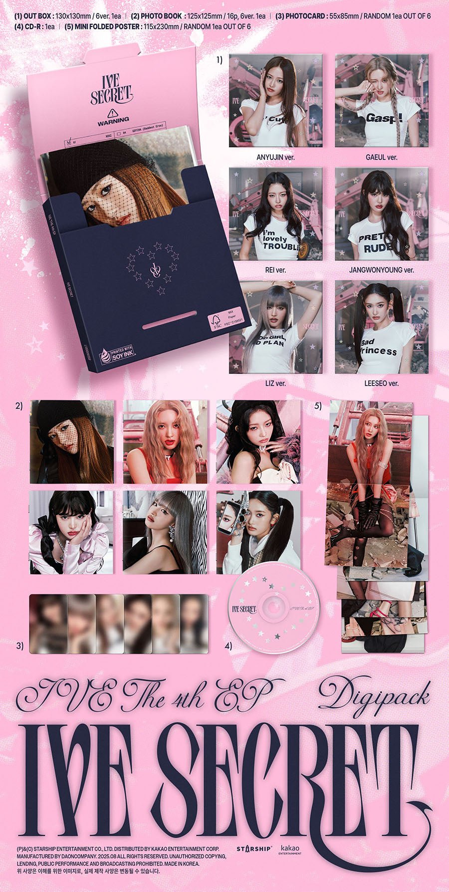 (Pre Order) IVE - IVE Secret Digipack Limited version (random cover) - KPop Idol