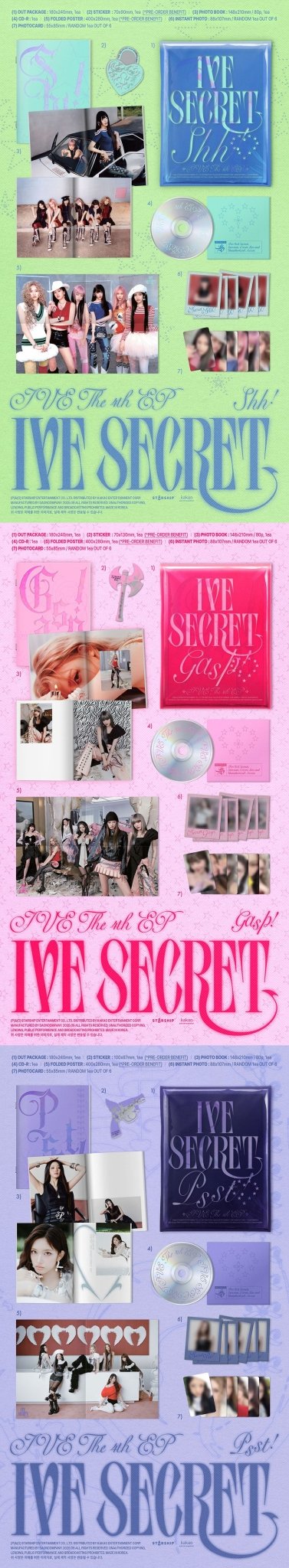 (Pre Order) IVE - IVE Secret (random cover) - KPop Idol