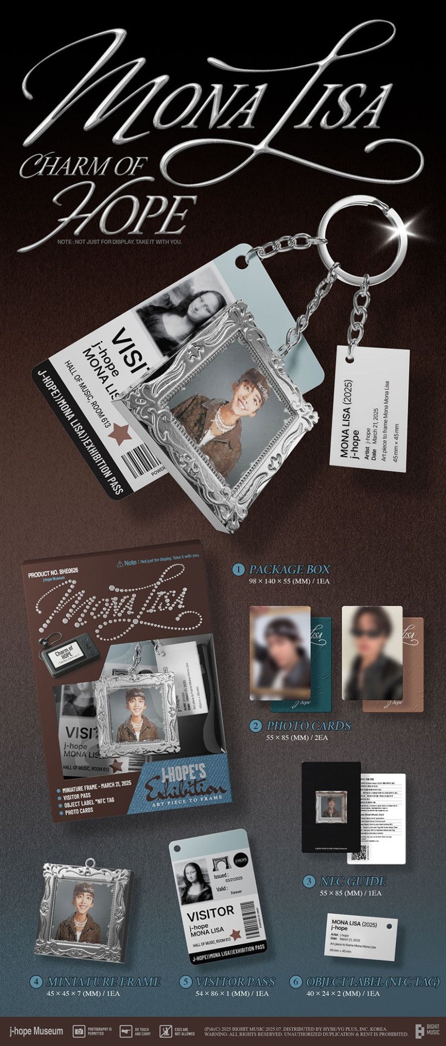 (Pre Order) J - hope: Charm of Hope - 'Mona Lisa' ver with Weverse POB - KPop Idol