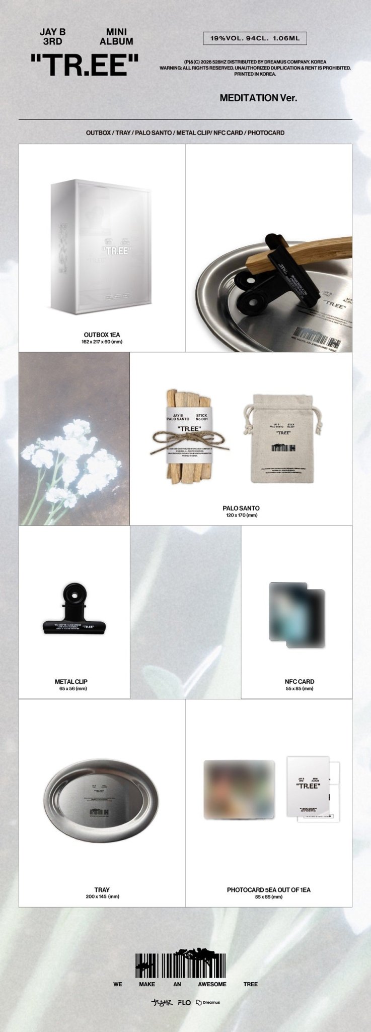 (Pre Order) Jay B - TR.EE: Meditation Ver. - KPop Idol
