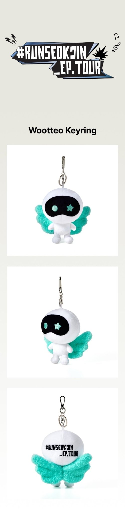 (Pre Order) Jin: RUNSEOKJIN Tour - Wootteo Keyring - KPop Idol