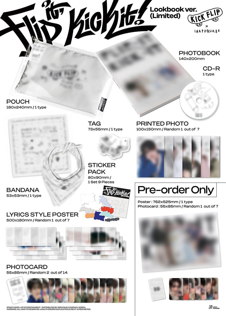 (Pre Order) KickFlip – Flip it, Kick it! (Lookbook ver.) with Music Korea POB - KPop Idol