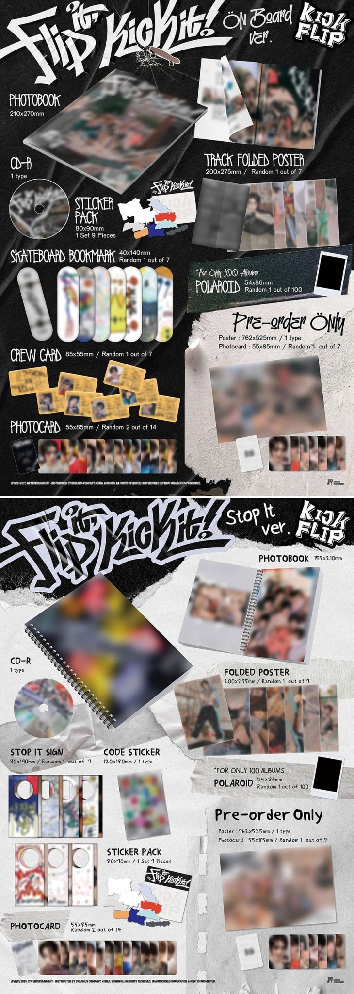 (Pre Order) KickFlip – Flip it, Kick it! [On Board ver. / Stop it ver. - Random Cover] with Music Korea POB - KPop Idol