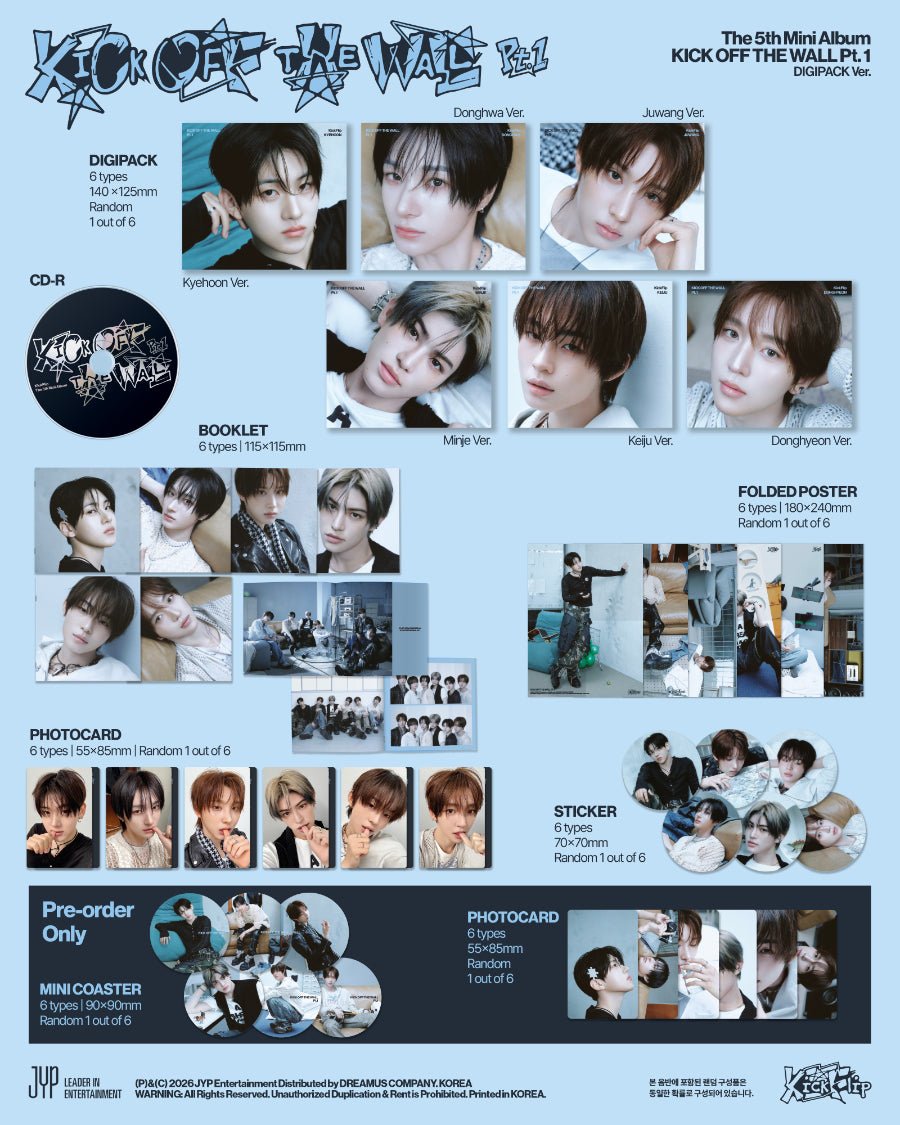 (Pre Order) KickFlip - Kick off the Wall Pt.1: Digipack Ver. - KPop Idol
