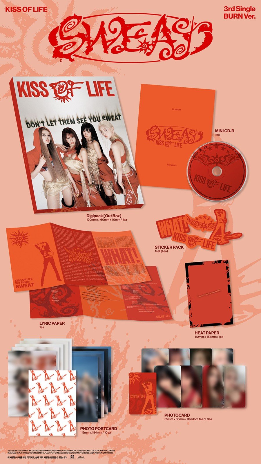 (Pre Order) Kiss of Life - Sweat: Burn Ver. - KPop Idol