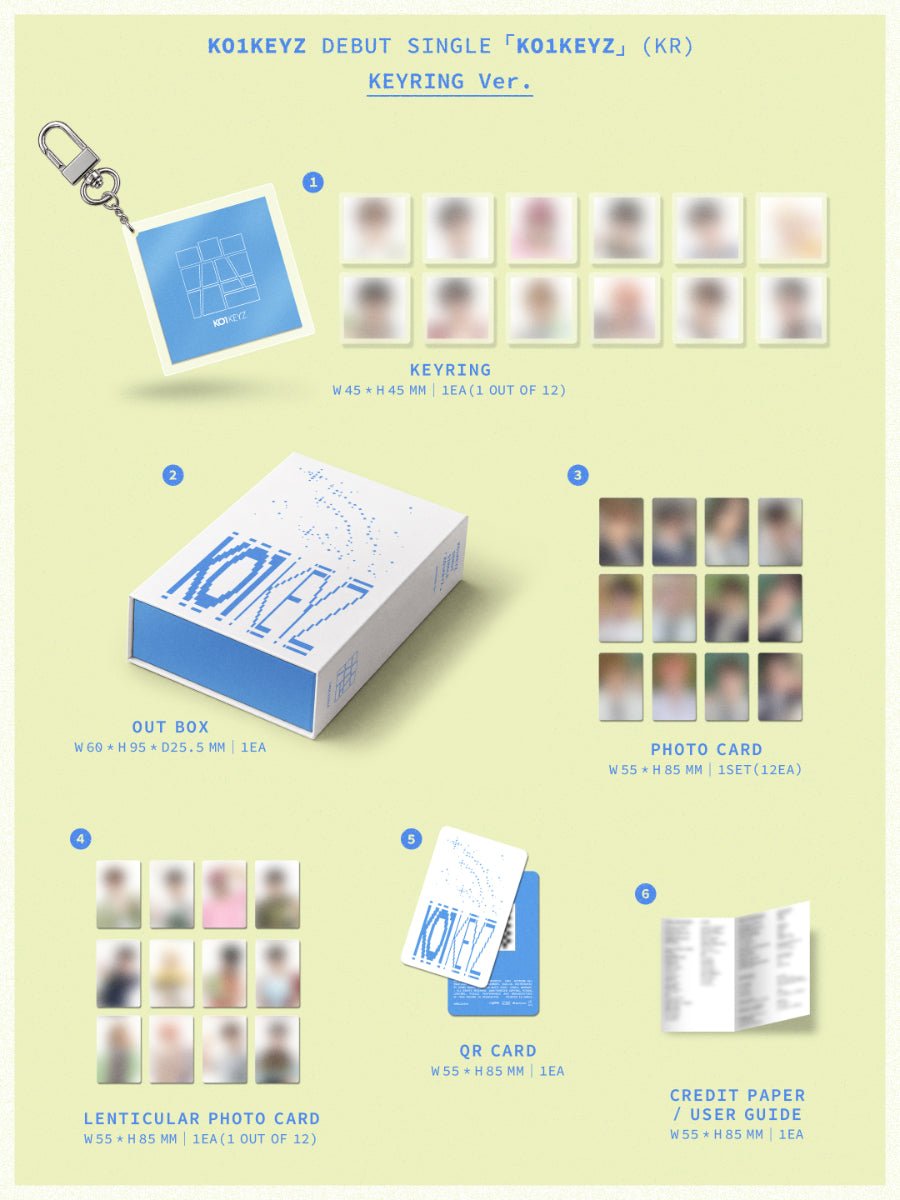 (Pre Order) KO1KEYZ (KR) - KO1KEYZ: Keyring Ver. - KPop Idol