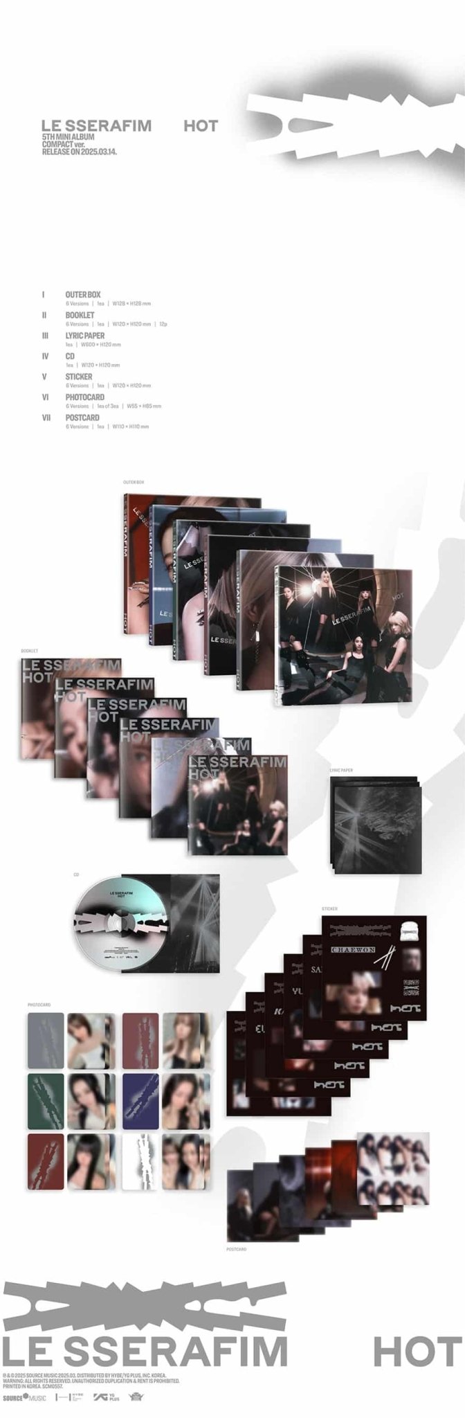 (Pre Order) Le Sserafim - Hot Compact Version (random version) - KPop Idol