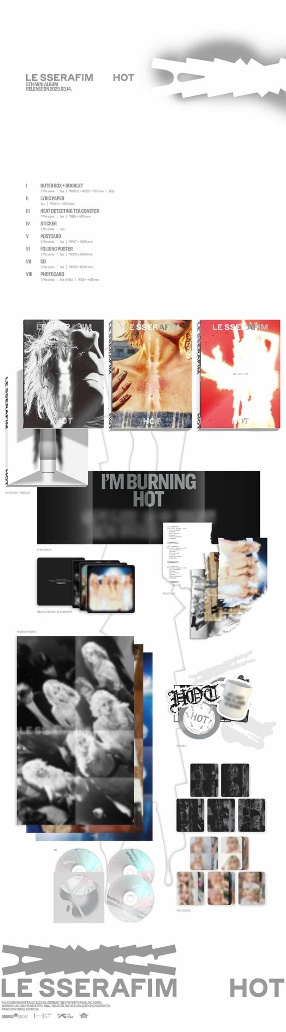 (Pre Order) Le Sserafim - Hot (random version) - KPop Idol