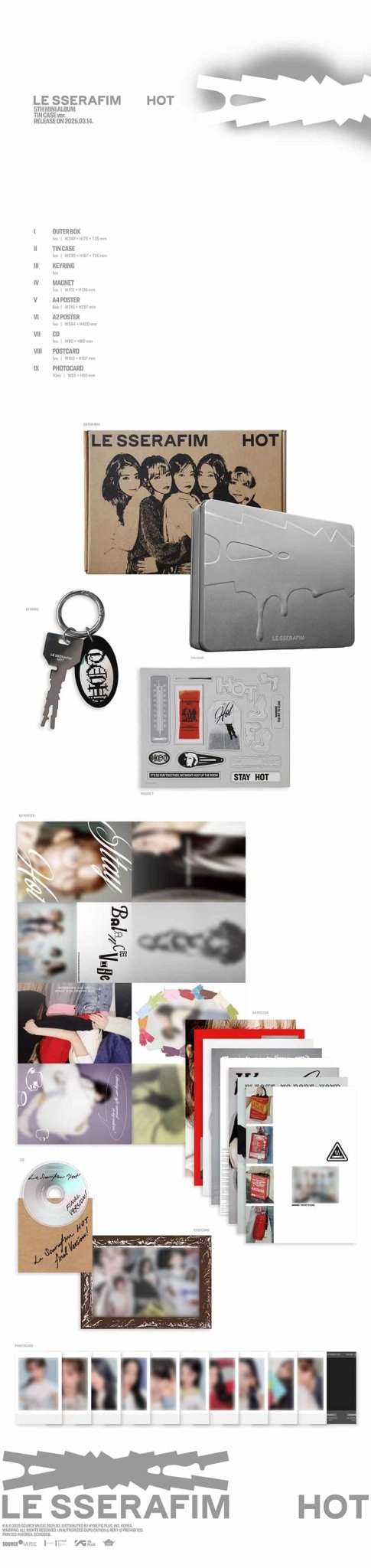 (Pre Order) Le Sserafim - Hot (Tin Case Version) - KPop Idol