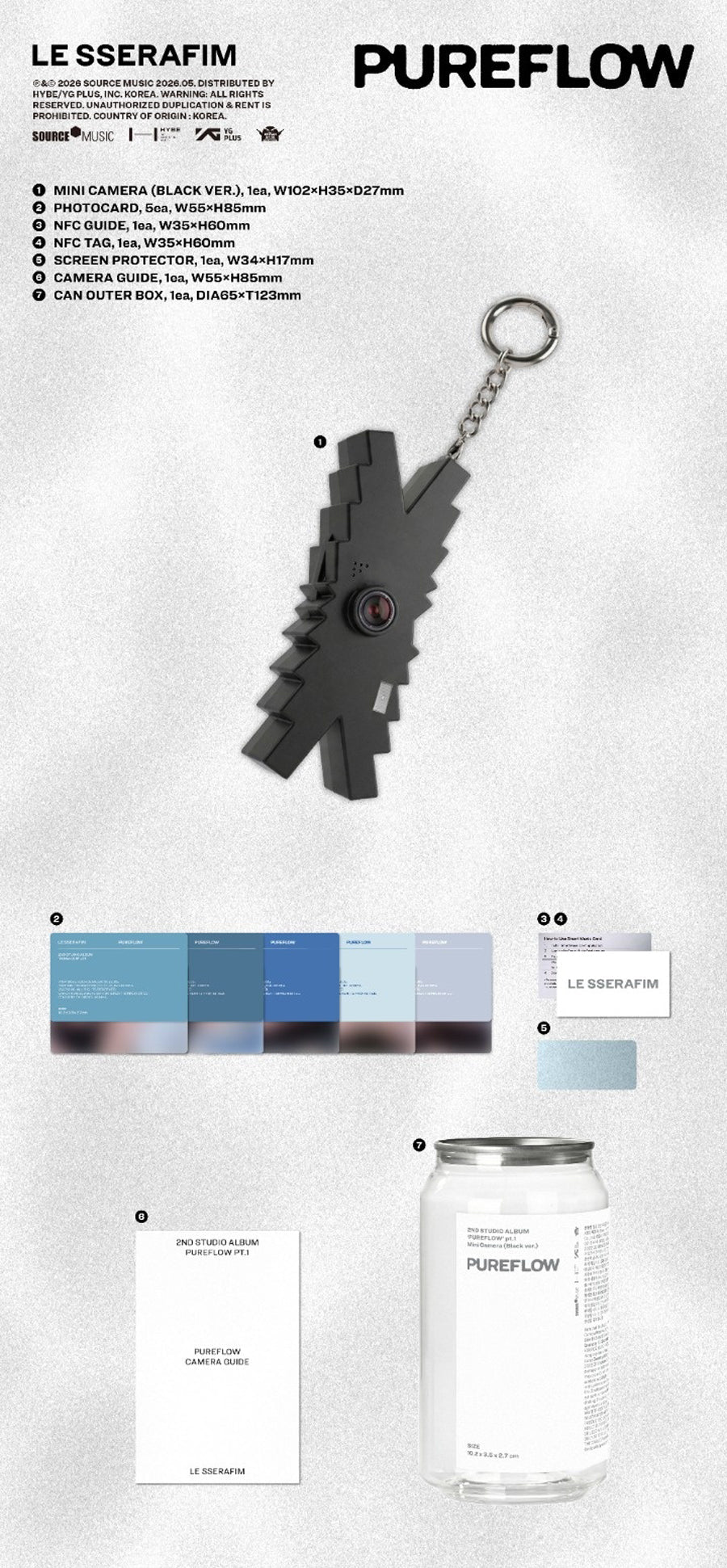 (Pre Order) Le Sserafim - Pureflow Pt.1: Mini Camera Ver. - KPop Idol