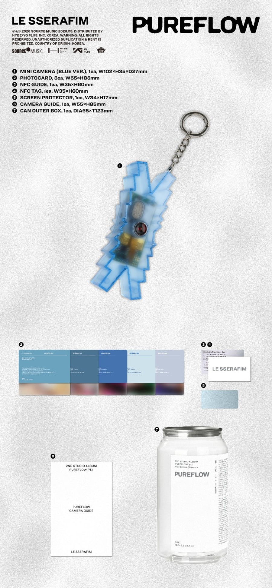 (Pre Order) Le Sserafim - Pureflow Pt.1: Mini Camera Ver. - KPop Idol