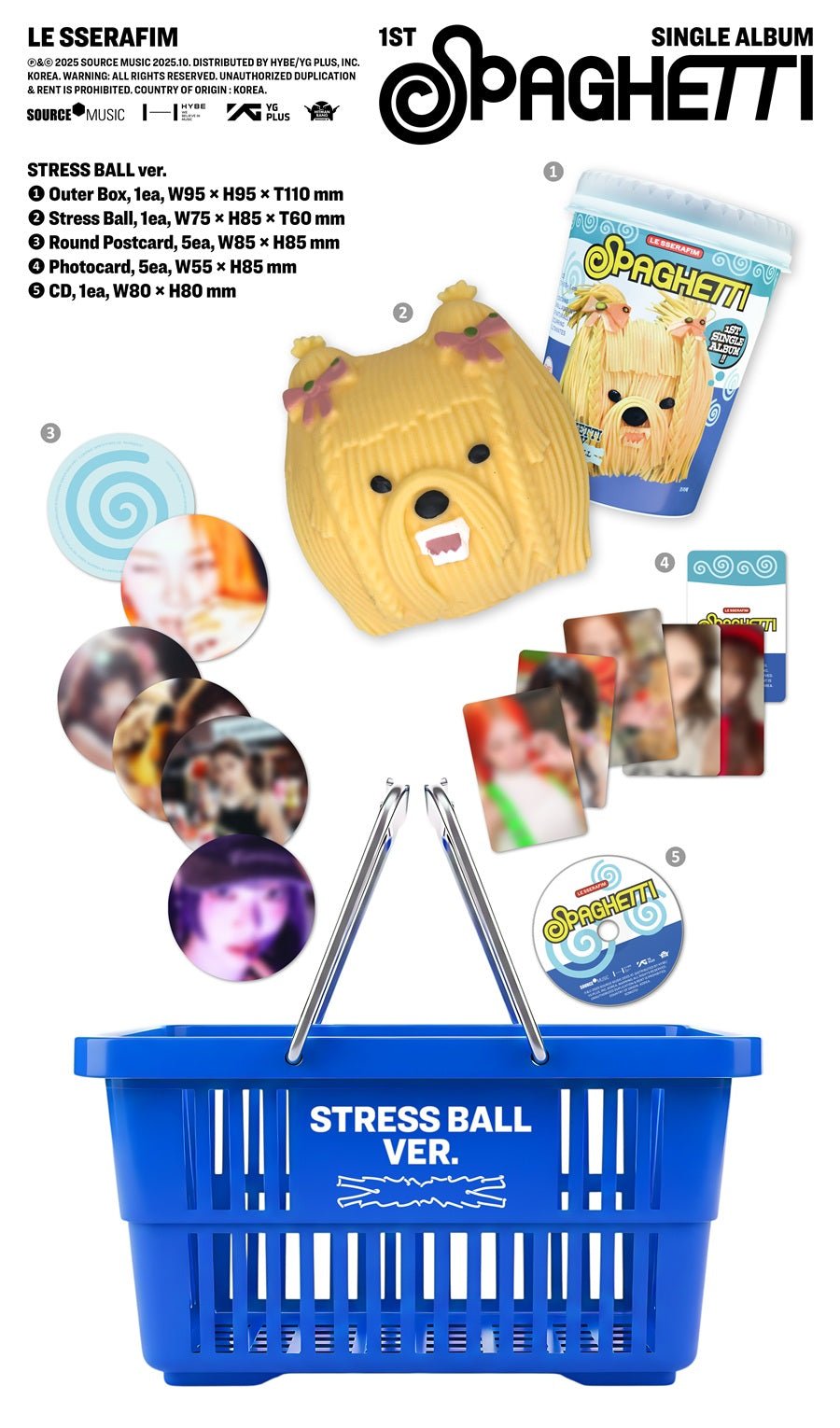 (Pre Order) Le Sserafim - Spaghetti Stress Ball Version - KPop Idol