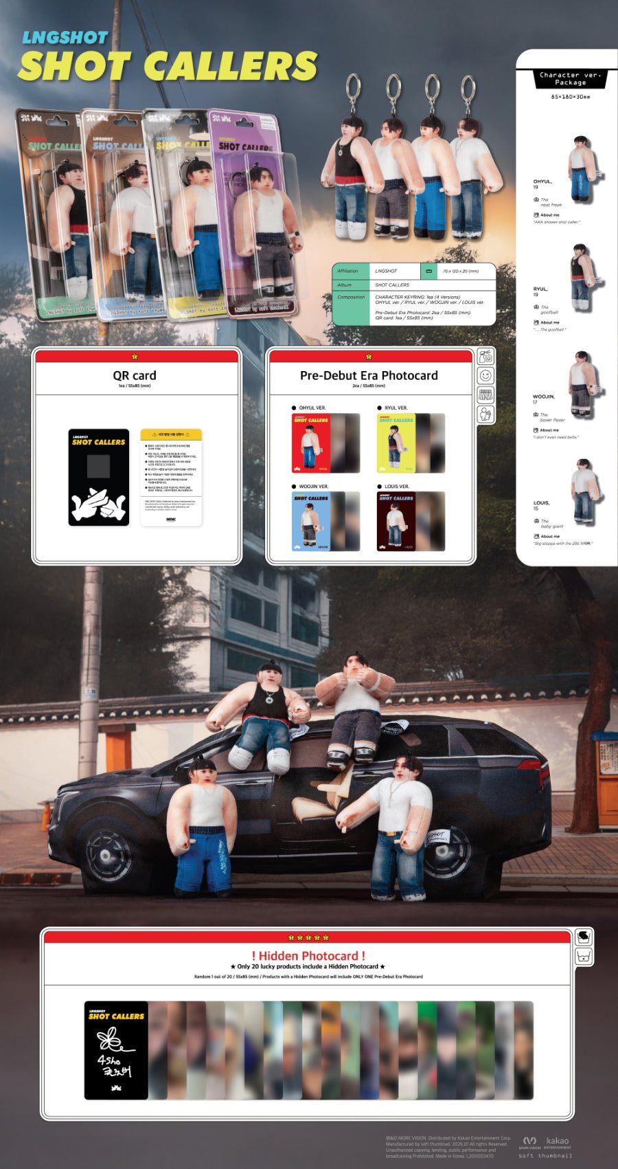 (Pre Order) LNGSHOT - Shot Callers Limited Character Version (random) - KPop Idol