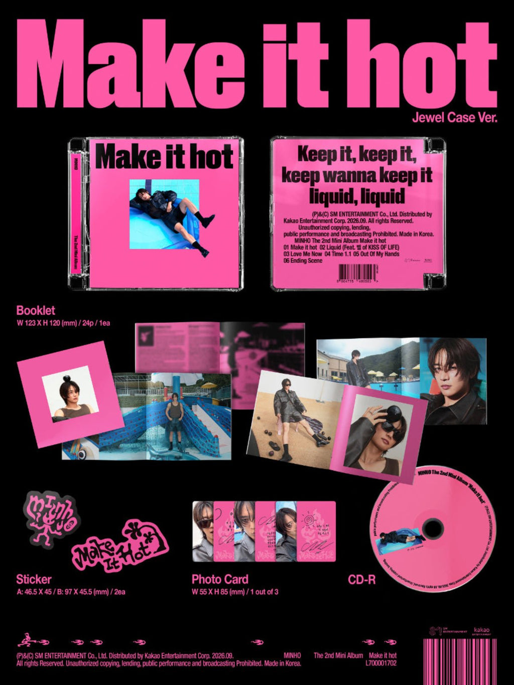 (Pre Order) Minho - Make It Hot: Jewel Case Ver. - KPop Idol