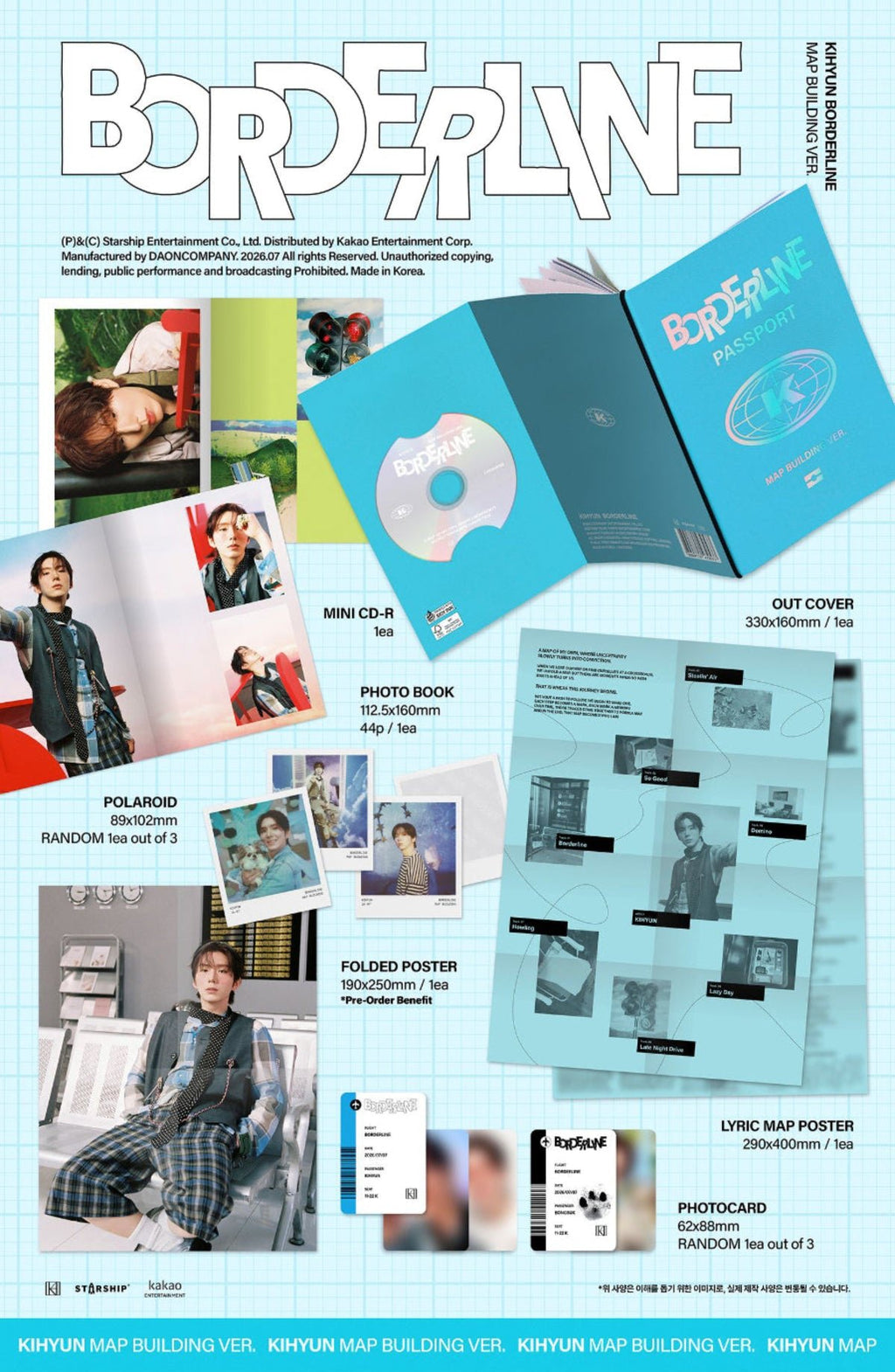 (Pre Order) MonstaX Kihyun - Borderline: Map Building Ver. - KPop Idol