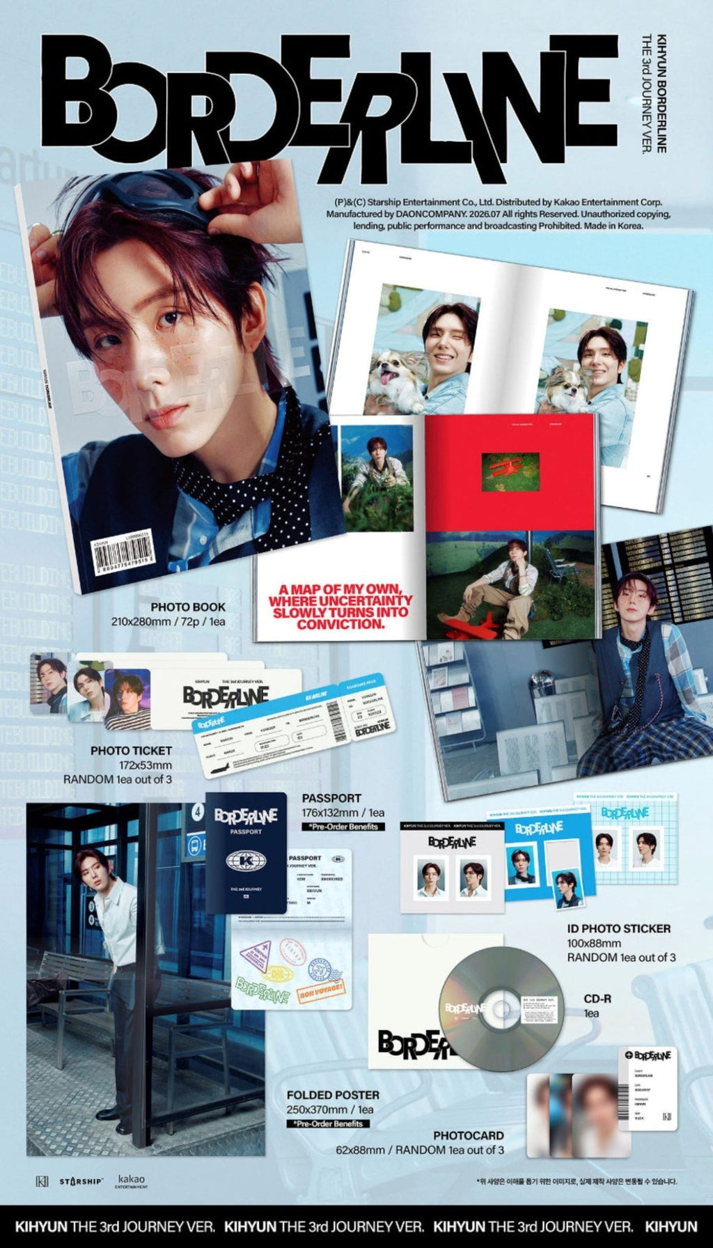 (Pre Order) MonstaX Kihyun - Borderline: The 3rd Journey Ver. - KPop Idol