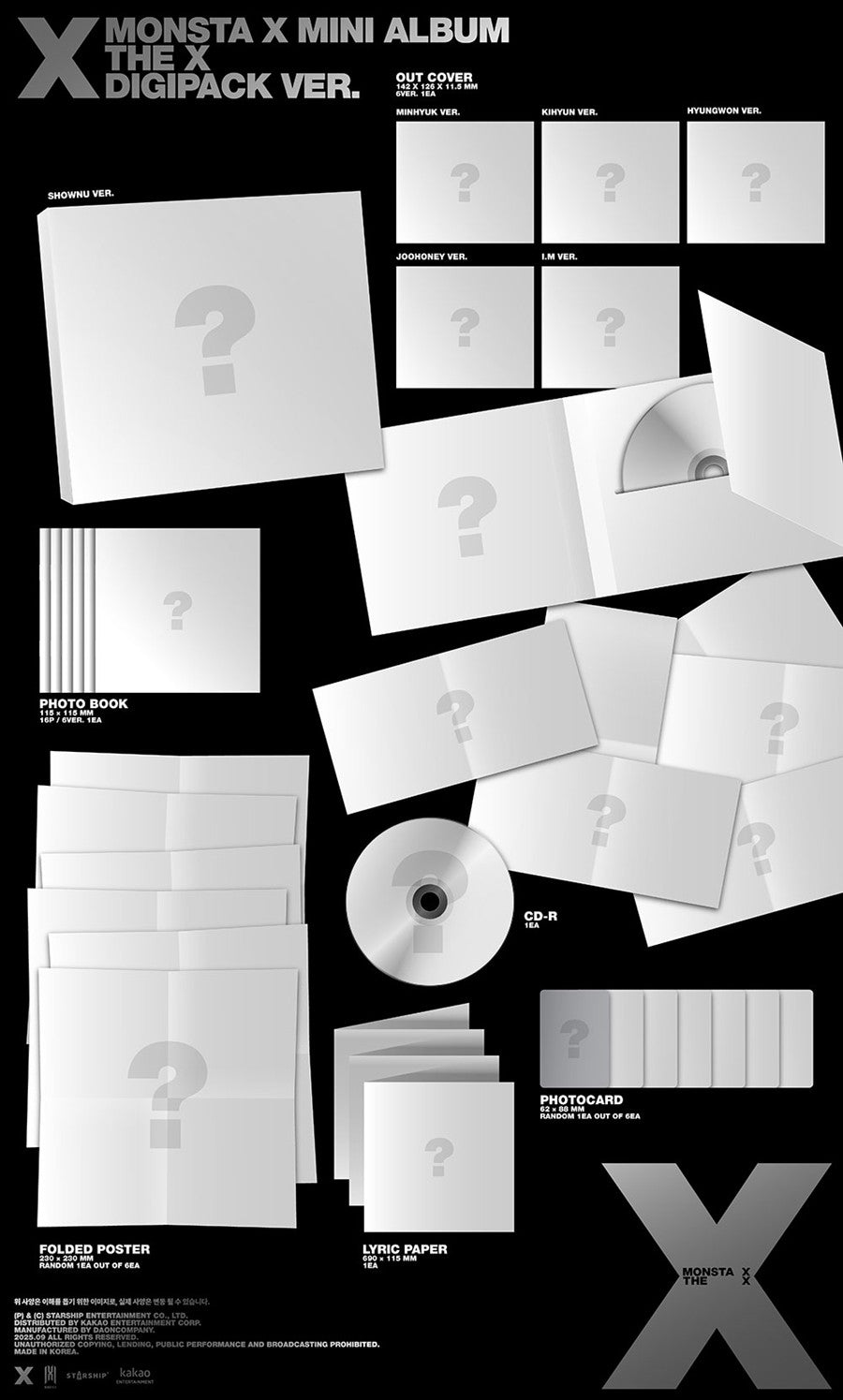 (Pre Order) MonstaX - The X Digipack Version (random cover) - KPop Idol