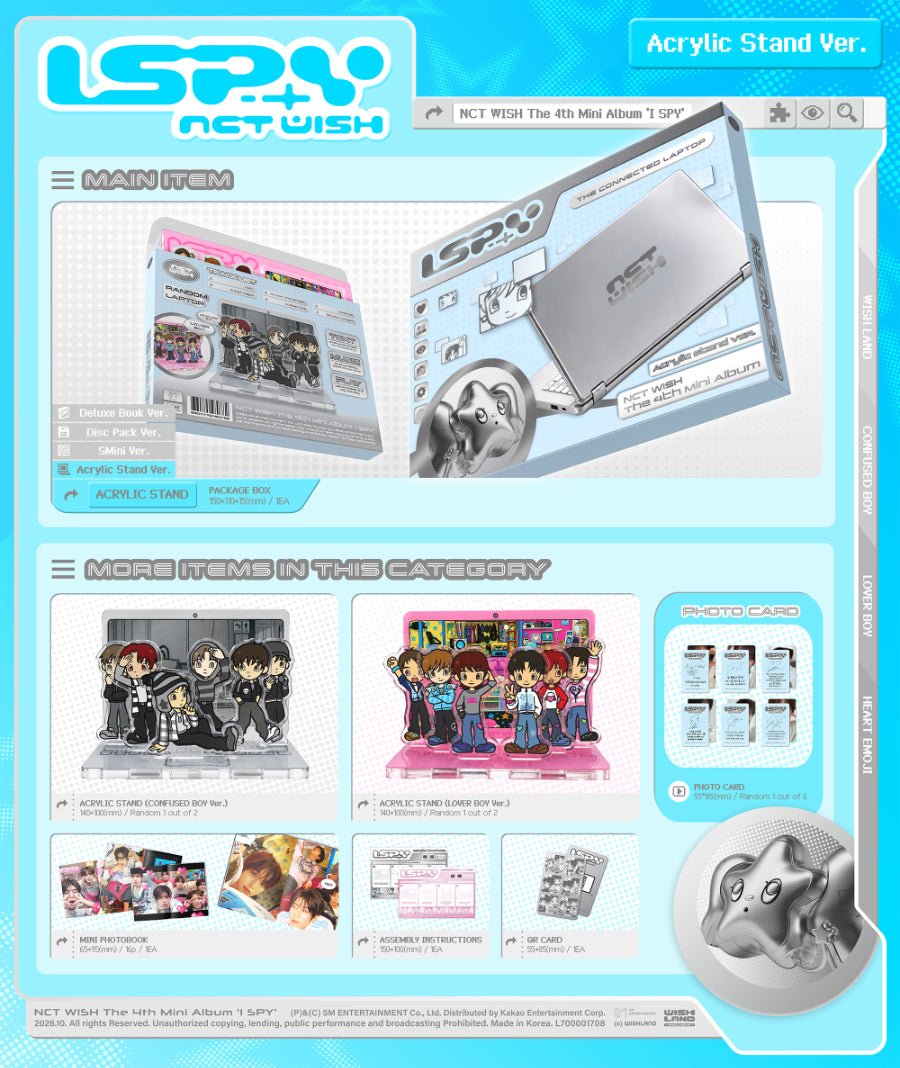(Pre Order) NCT Wish - I Spy: Acrylic Stand Ver. - KPop Idol