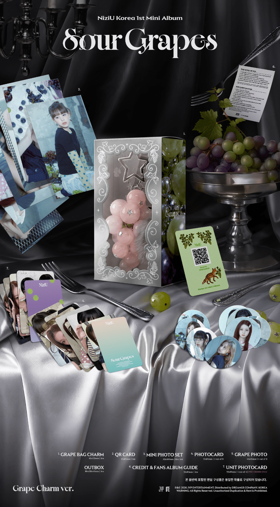 (Pre Order) Niziu Korea - Sour Grapes: Grape Charm Ver. - KPop Idol
