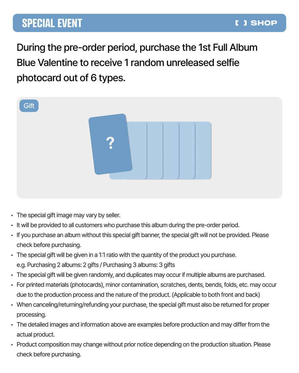 (Pre Order) NMIXX - Blue Valentine: Love Token version with FANS Shop POB - KPop Idol