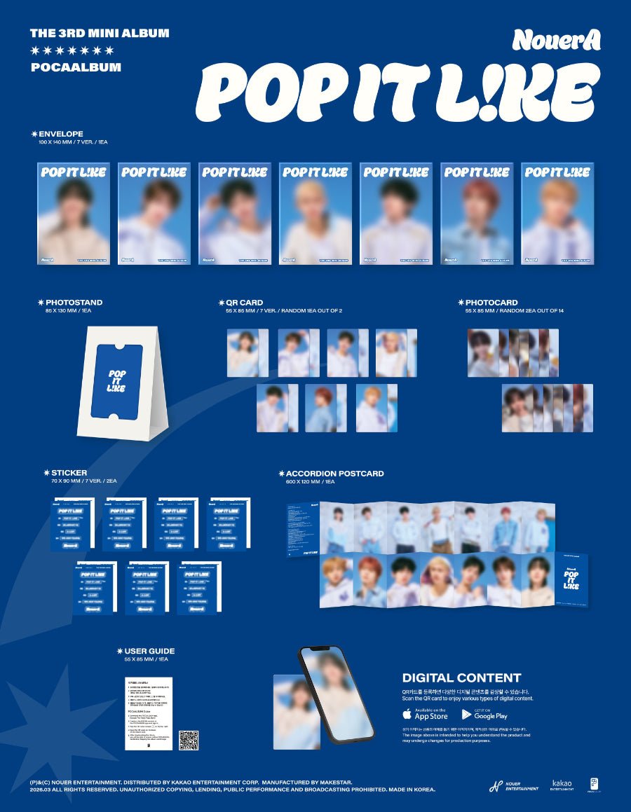(Pre Order) NouerA - Pop It Like Poca Ver. - KPop Idol