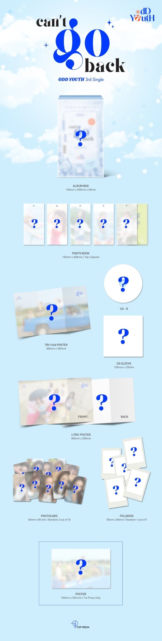 (Pre Order) Odd Youth - can't go back - KPop Idol