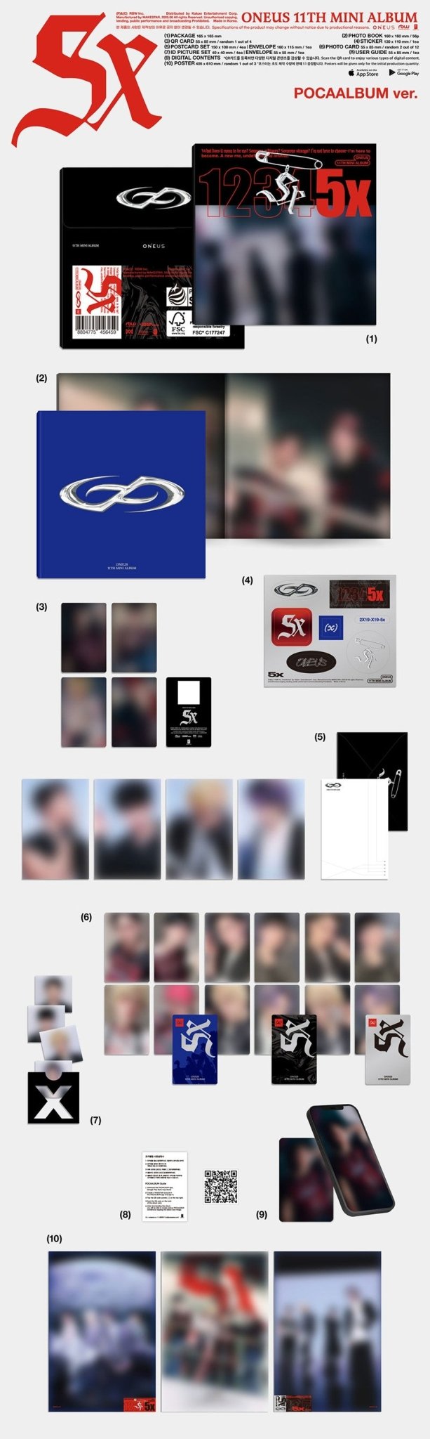 (Pre Order) ONEUS: 5x - Poca Album - KPop Idol