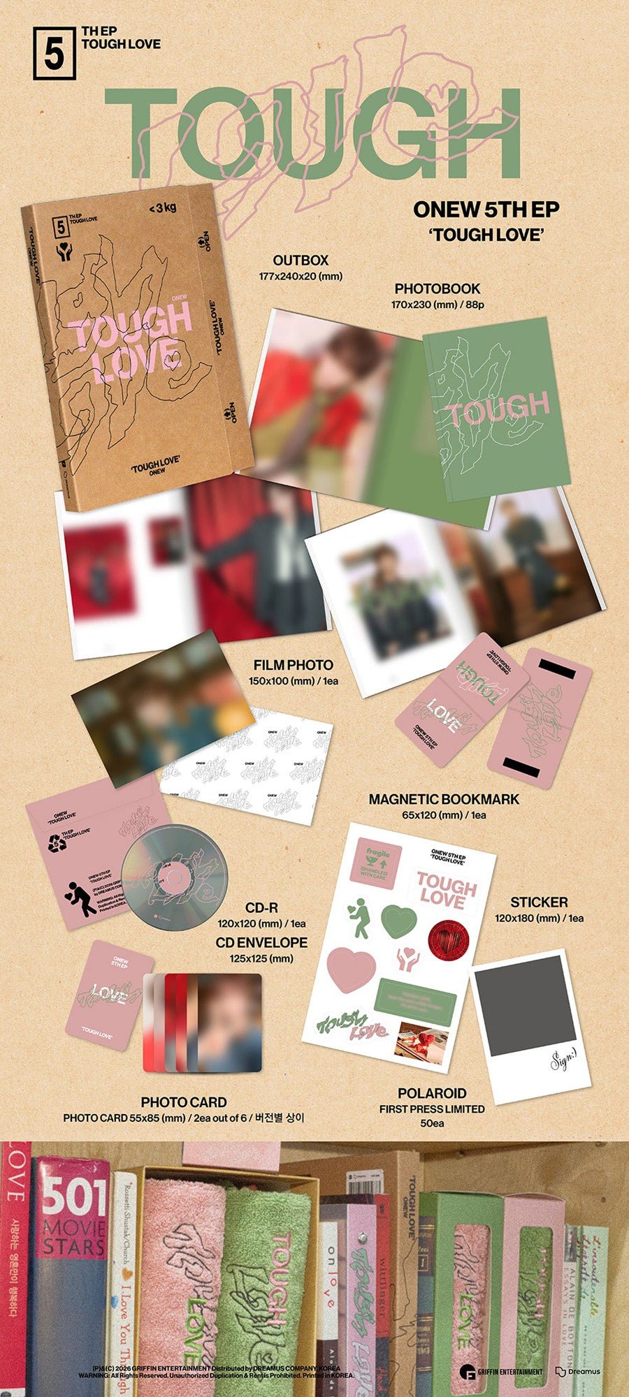 (Pre Order) ONEW - Tough Love Book Ver. - KPop Idol