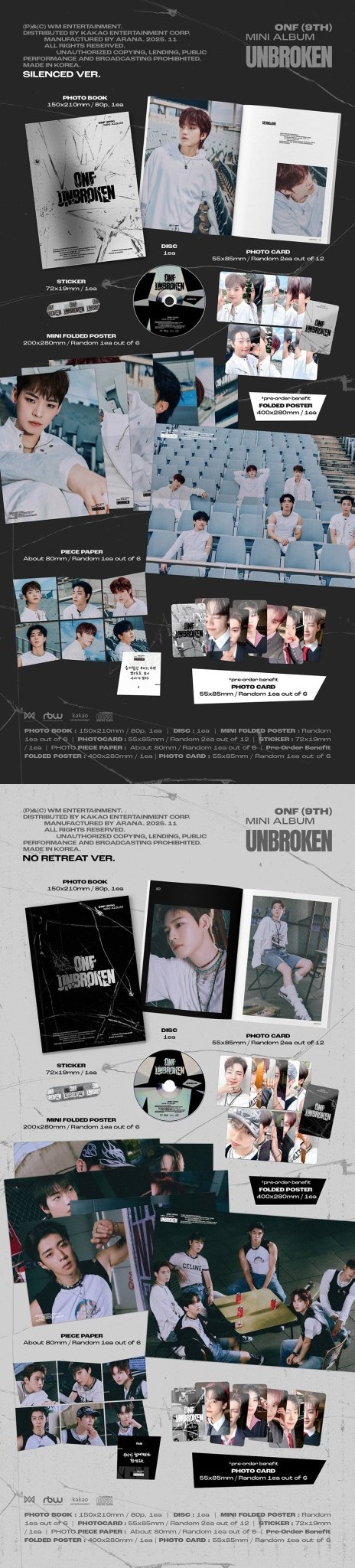 (Pre Order) ONF - Unbroken (random cover) - KPop Idol