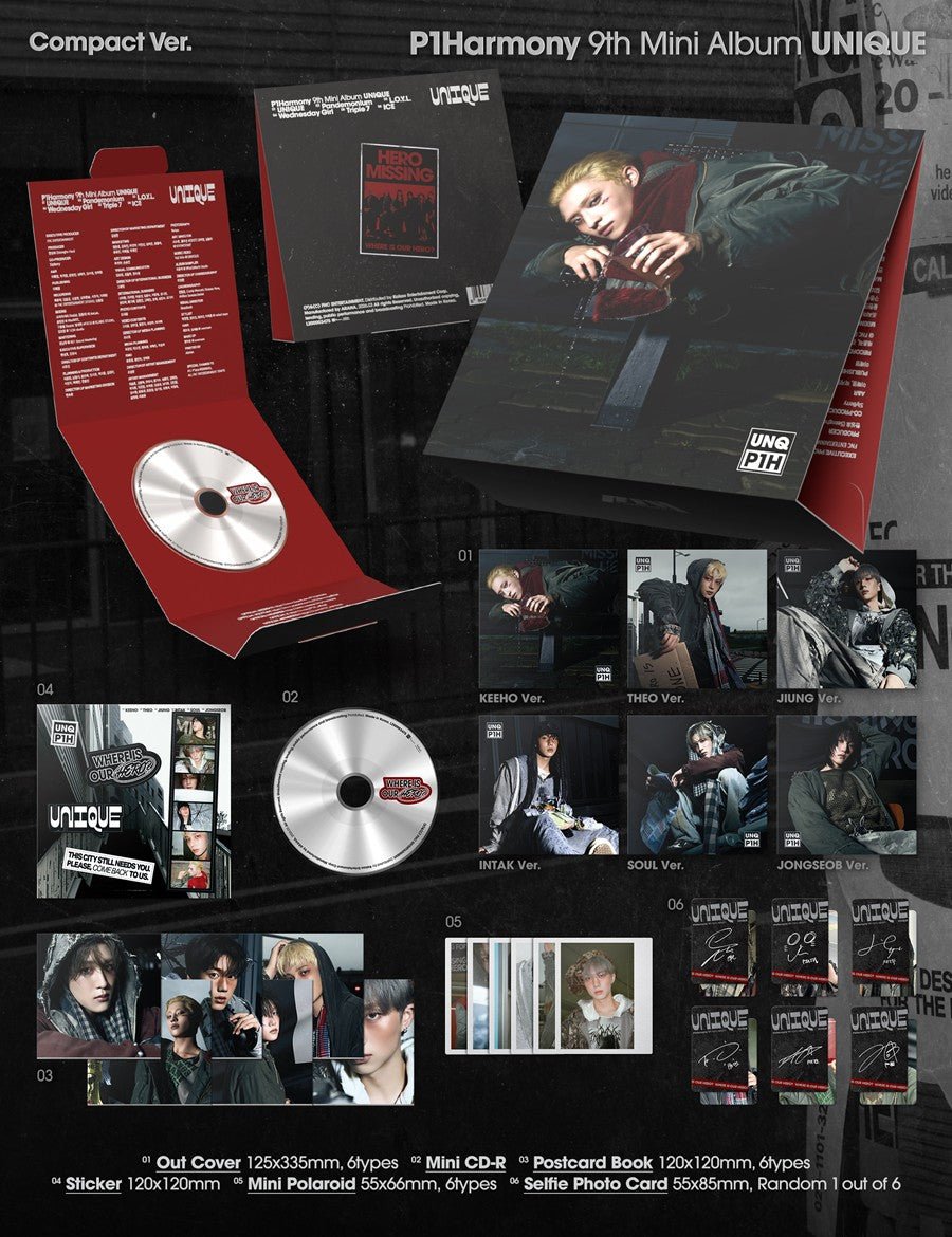 (Pre Order) P1Harmony - Unique Compact Ver. - KPop Idol