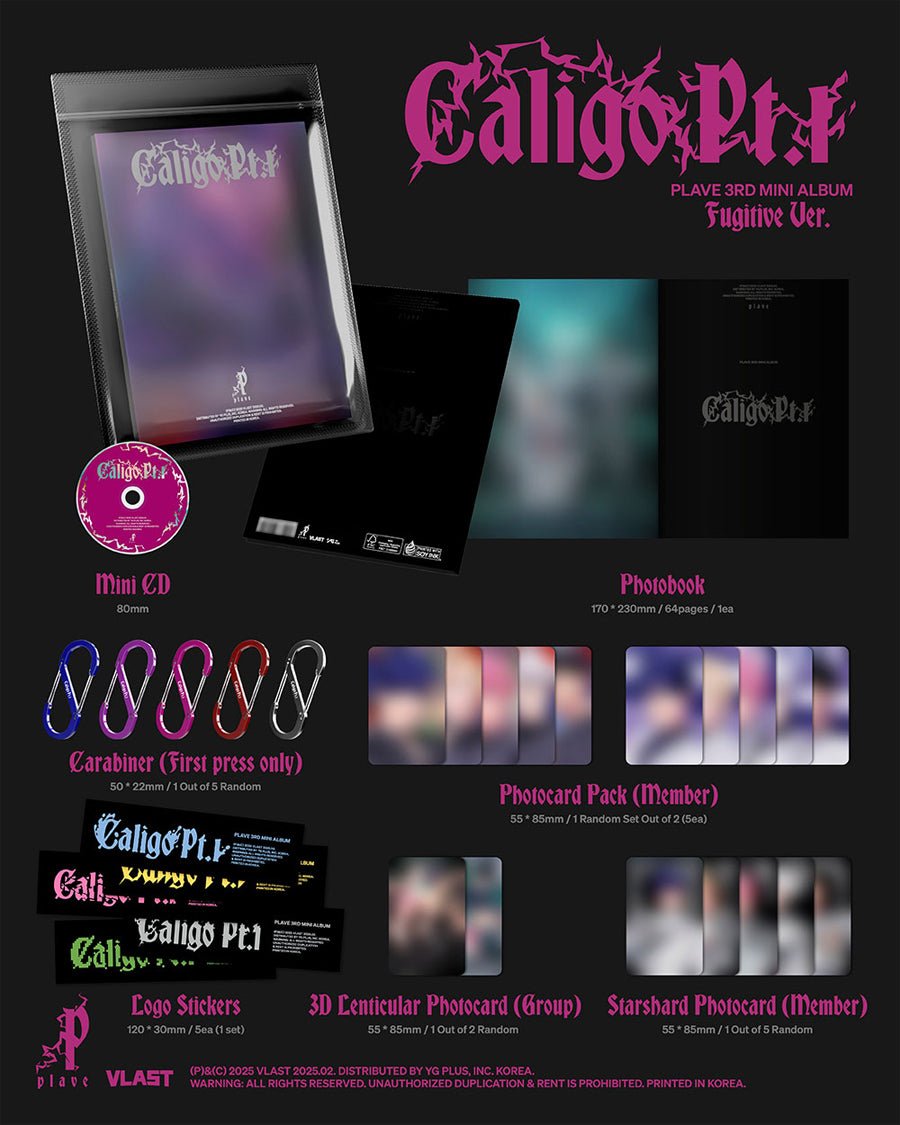 (Pre Order) PLAVE - Caligo Pt1 (Fugitive version) - KPop Idol