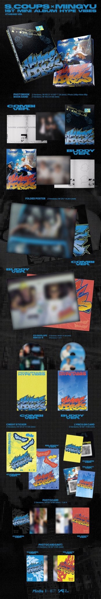 (Pre Order) S.Coups x Mingyu - Hype Vibes Photobook Version (random cover) with POB - KPop Idol