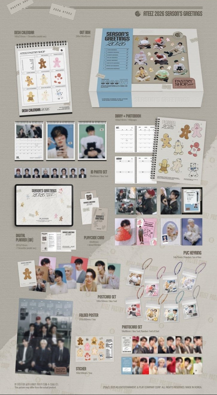(Pre Order) Season's Greetings 2026: ATEEZ - Pastry Shop with yes24 POB - KPop Idol