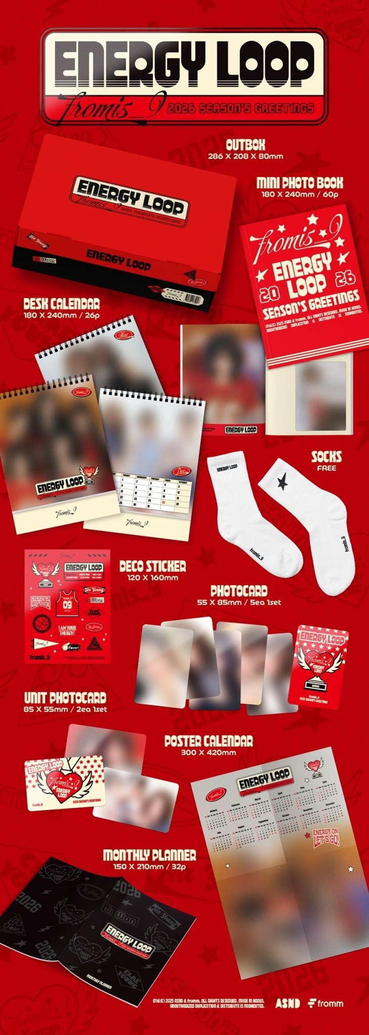 (Pre Order) Season's Greetings 2026: fromis_9 - Energy Loop - KPop Idol