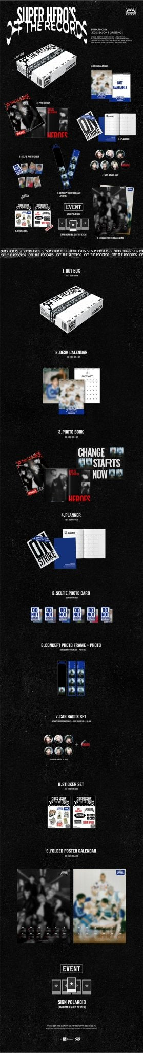 (Pre Order) Season's Greetings 2026: P1harmony - Super Hero's Off the Record - KPop Idol