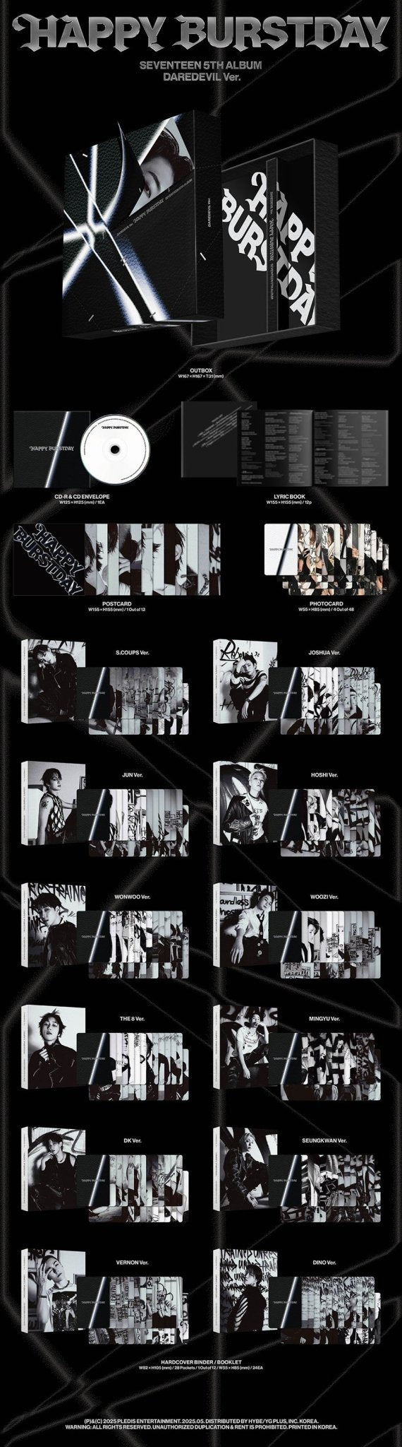 (Pre Order) Seventeen - Happy Burstday Daredevil Album (Carat Album - Member Inside unknown) - KPop Idol