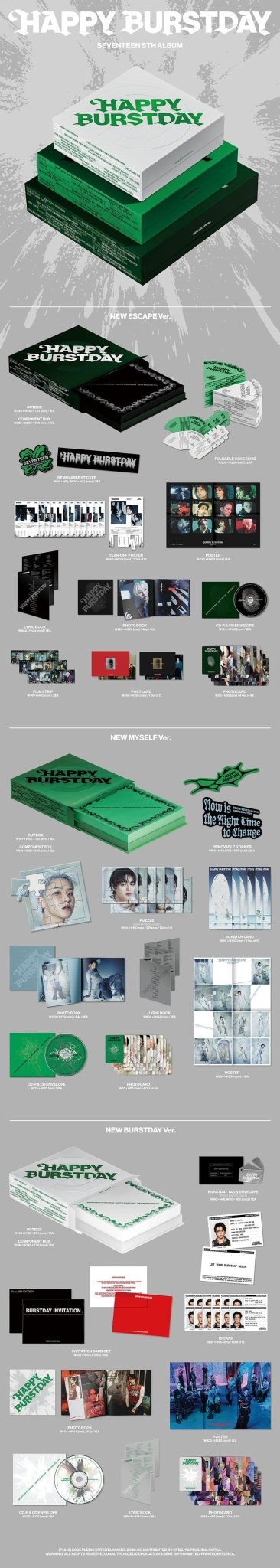 (Pre Order) Seventeen - Happy Burstday (version choice) with Weverse POB - KPop Idol