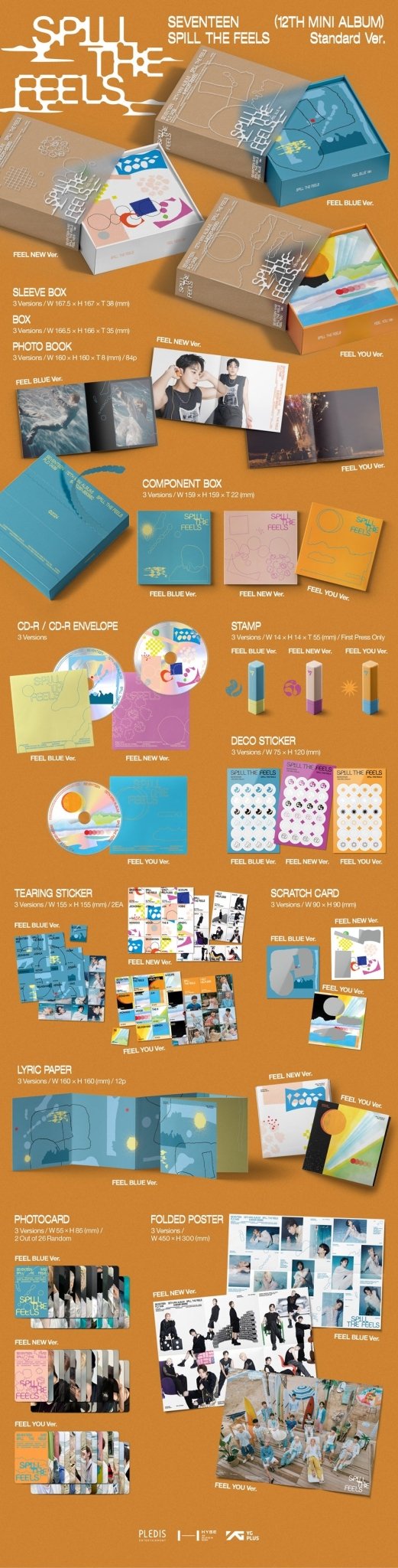 (Pre Order) Seventeen - Spill The Feels album with yes24 POB - KPop Idol